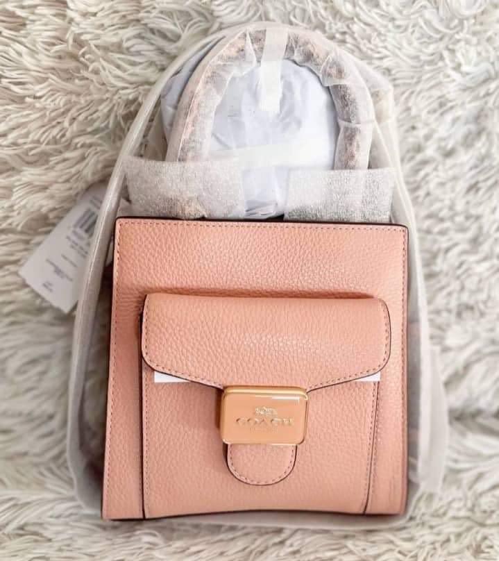 Coach Shell pink mini pepper, Luxury, Bags & Wallets on Carousell