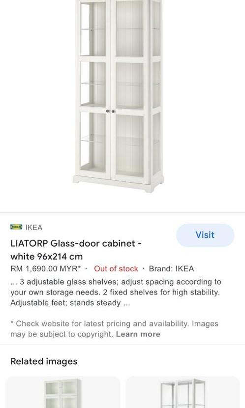 Display cabinet ikea Liatorp Furniture Home Living Furniture