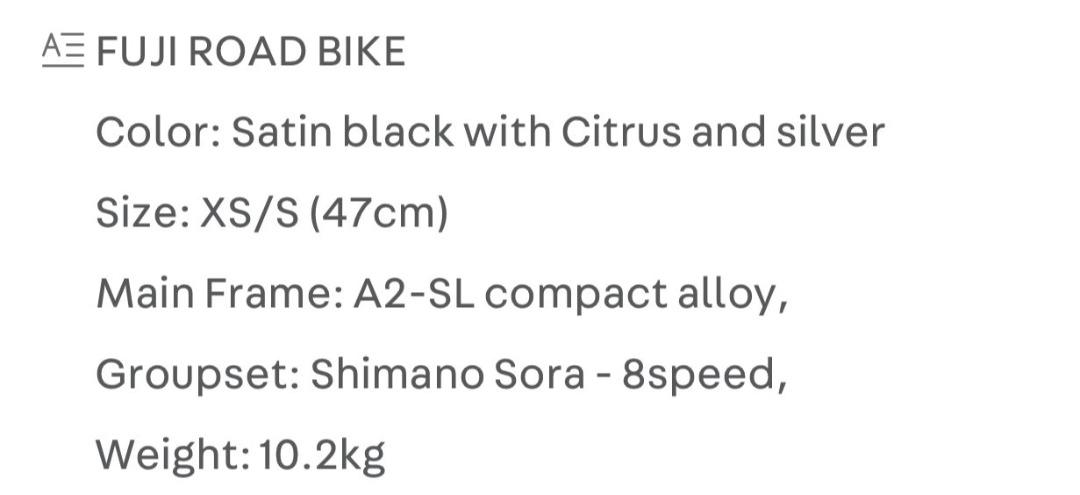 Fuji road bike size guide best sale