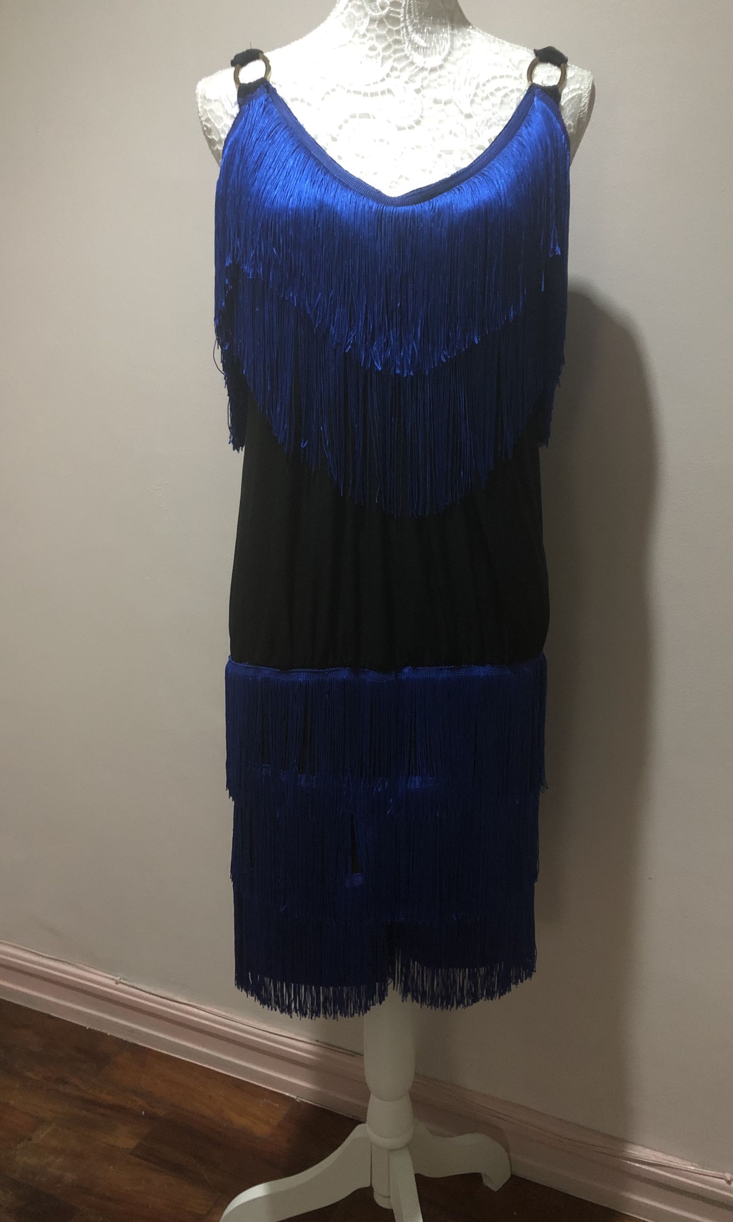Great Gatsby Dress/ Fringe Dress/ Flapper dress/ Blue Gatsby dress ...