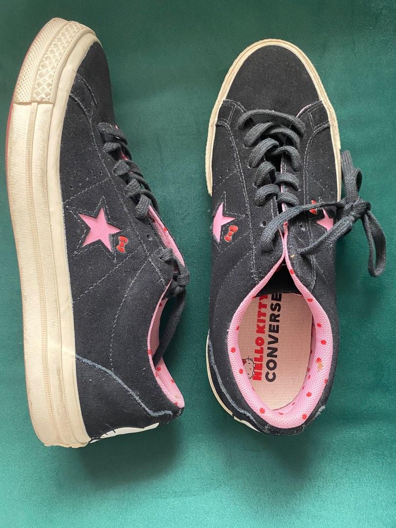 Hello Kitty converse black and pink low top one star Women s
