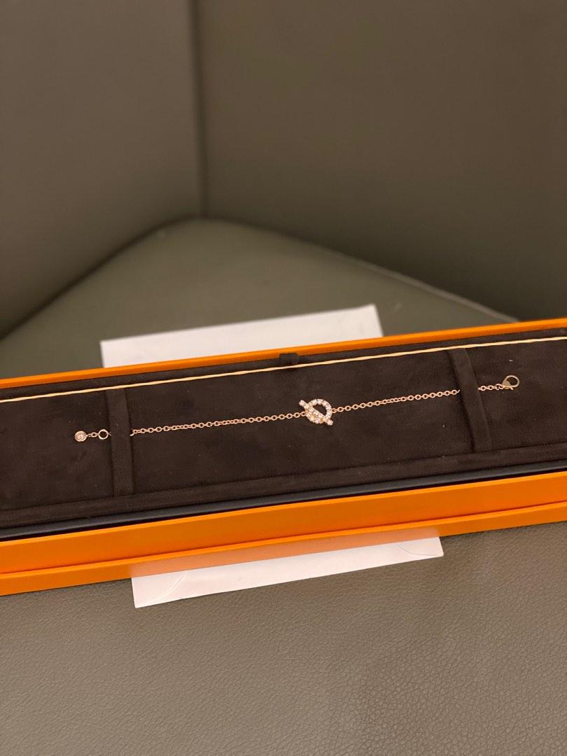 Hermes Finesse Bracelet in Rose Gold Diamond, Luxury, Accessories on