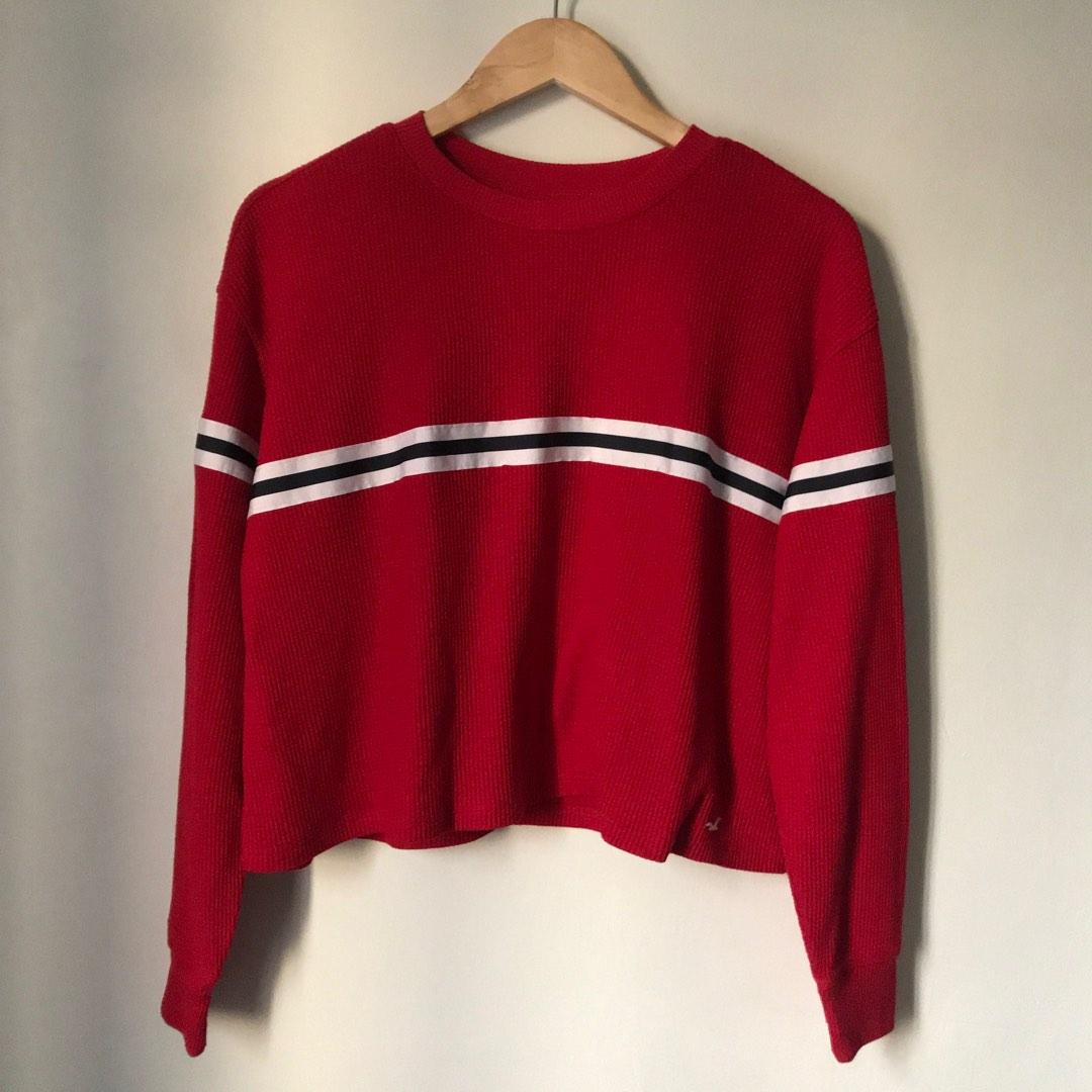 Hollister red and white striped sweater store