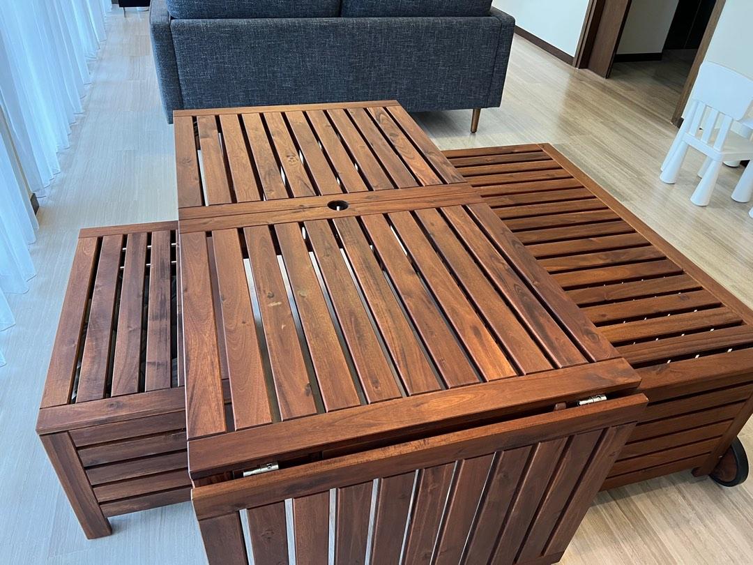 Ikea Applaro Outdoor Table and Storage Bench, Furniture & Home Living