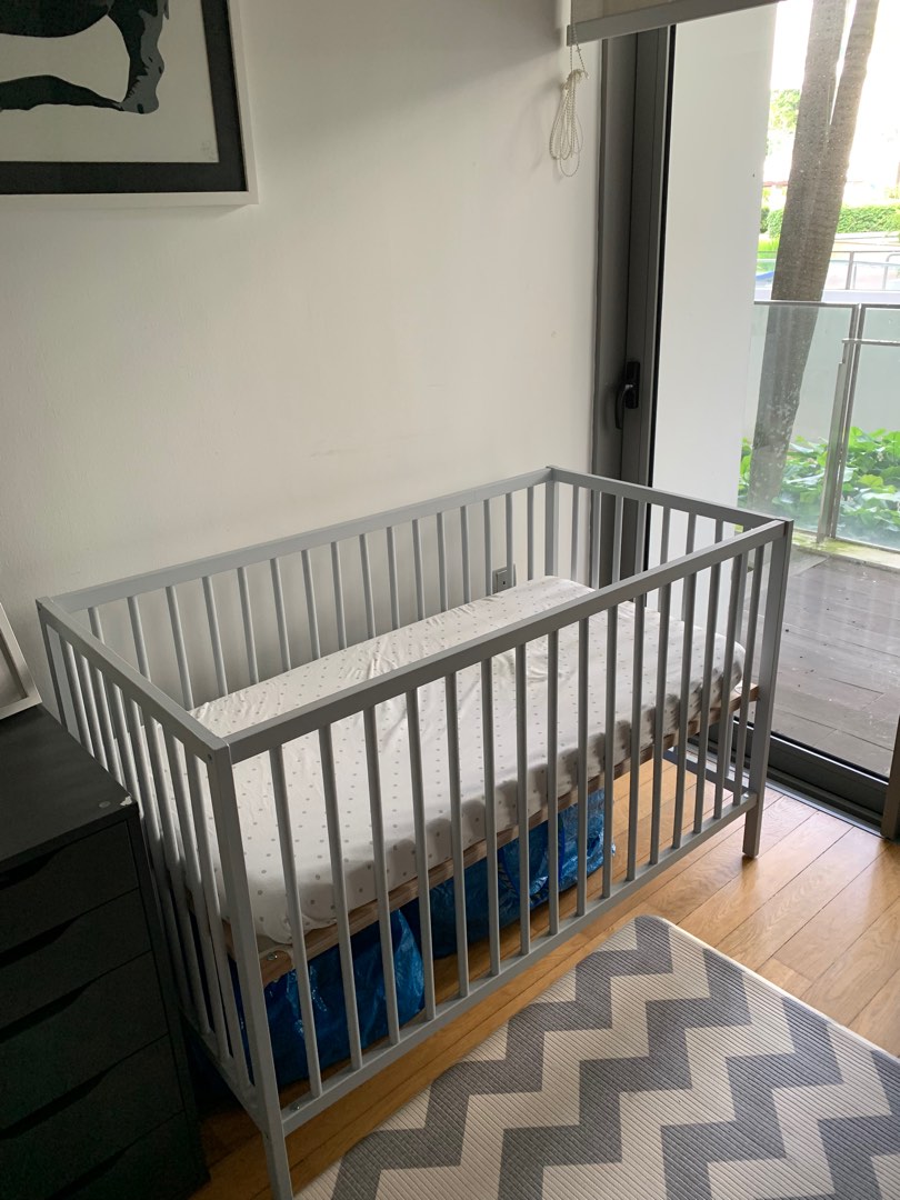 IKEA Cot, Mattress and Changing Table, Babies & Kids, Baby Nursery