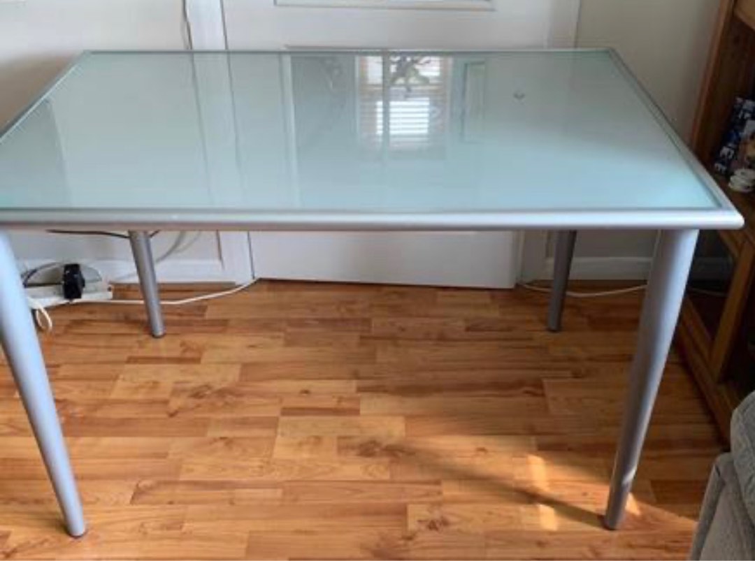 Ikea glass desk sale table