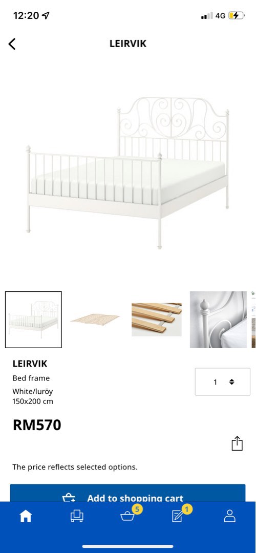 Ikea Leirvik Bedframe, Furniture & Home Living, Furniture, Bed Frames