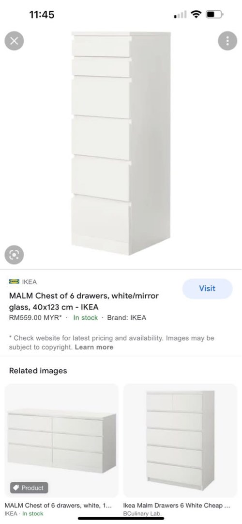 Ikea Malm drawer, Furniture & Home Living, Furniture, Shelves,