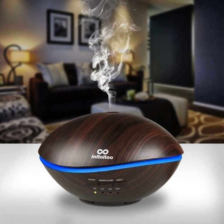 infinitoo 500ml Essential Oils Diffuser, Wood Grain Ultrasonic Diffuser