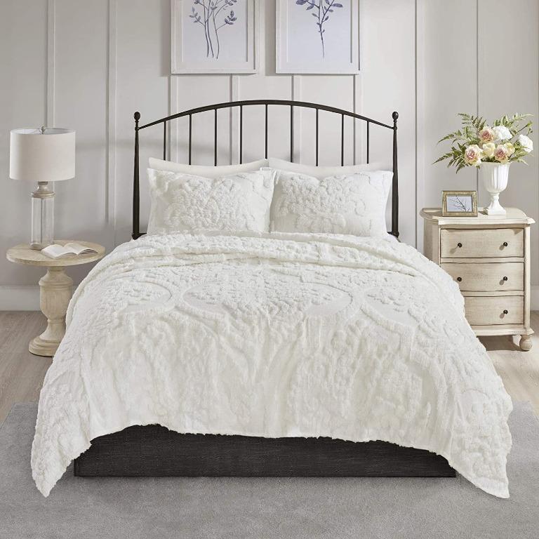instock~ Madison Park Chenille Tufted 100% Cotton Quilt - All Season, Lightweight, Breathable Coverlet Bedspread Bedding Set, Matching Shams, Full/Queen(90 instock~ Madison Park Chenille Tufted 100% Cotton Quilt - All Season, Lightweight, Breathable Coverlet Bedspread Bedding Set, Matching Shams, Full/Queen(90