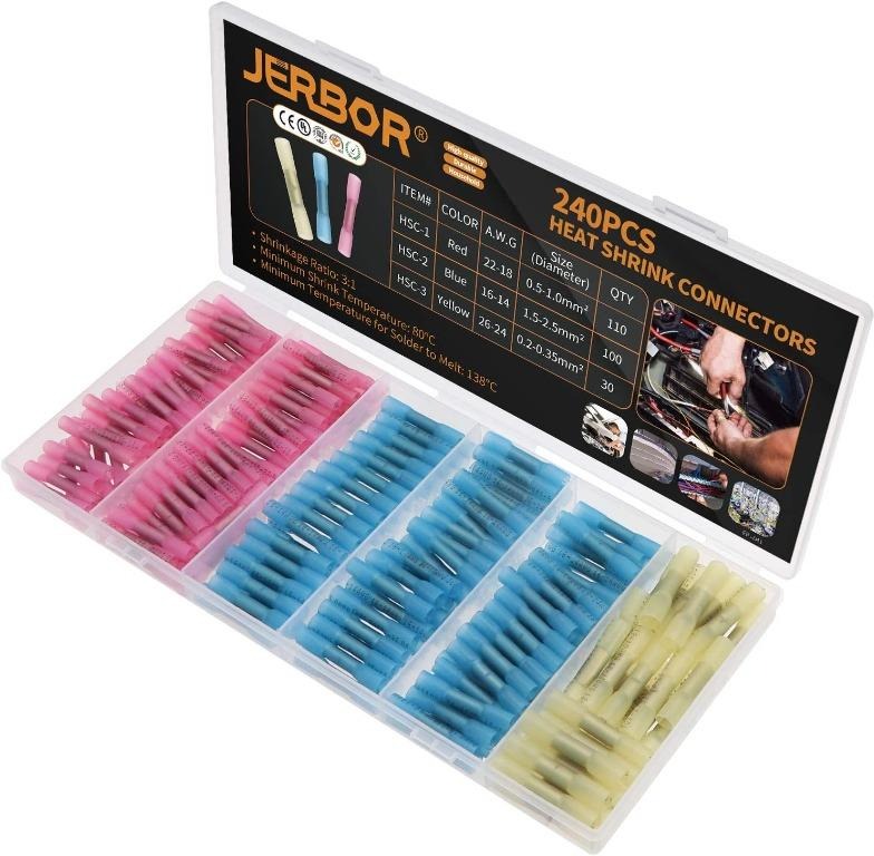 660PCS Non Insulated Butt Splice Uninsulated Crimp Wire Connectors Terminals Kit