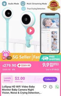 Lollipop Baby Monitor (Turquoise) - with Contactless  