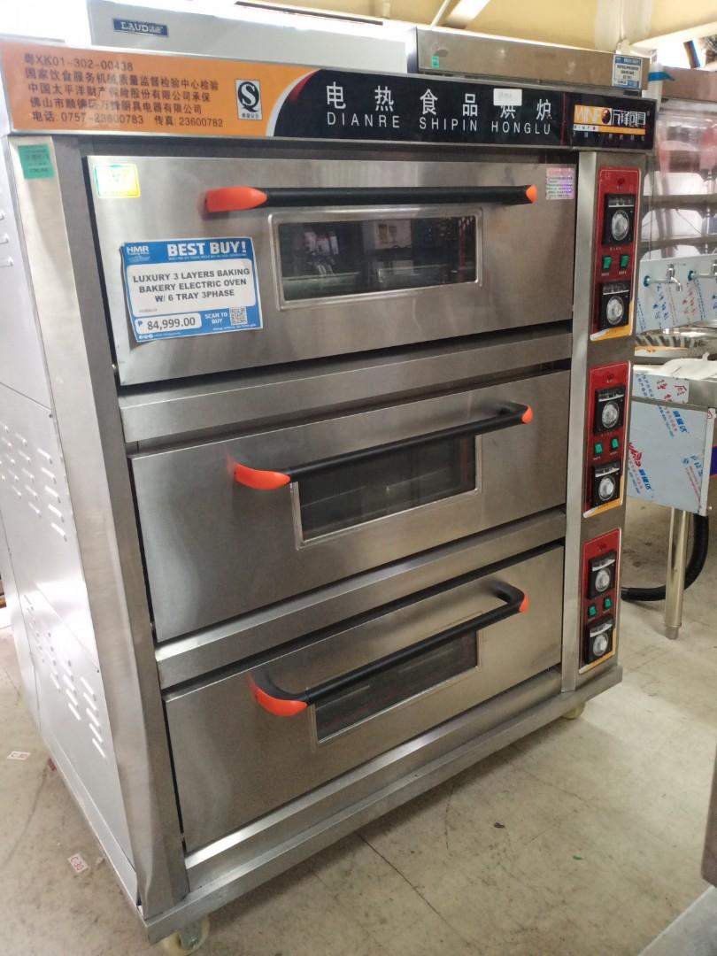 luxury 3layet baking bakery electric oven w/ 6tray. 3phase, TV & Home