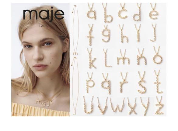 Maje initial gold necklace Carousell