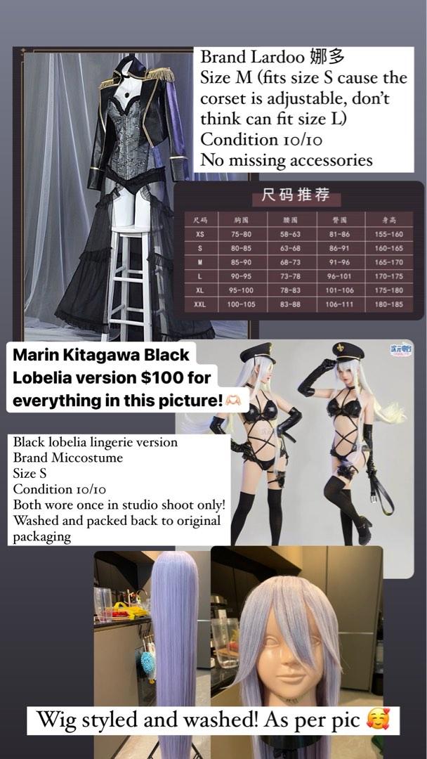 Marin-chan Cosplay Black Lobelia Women Black Uniform Outfit Carnival Halloween Cosplay Costume