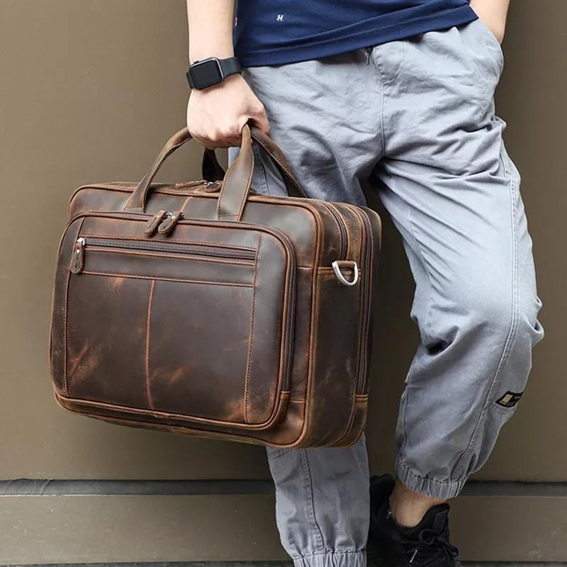 Mens leather cabin bag on sale