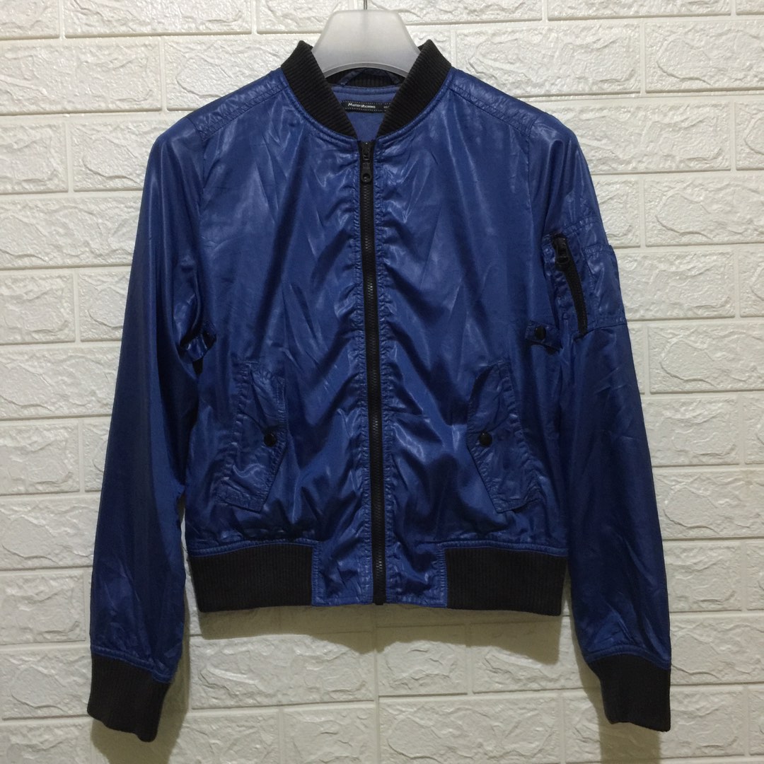 METERS BONWE Blue Bomber Jacket, Women's Fashion, Coats, Jackets and
