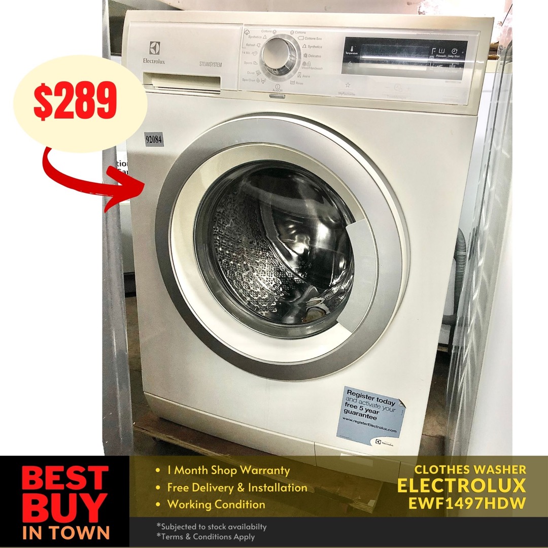MUST BUY! ELECTROLUX 9KG FrontLoad Washing Machine EWF1497HDW (92175