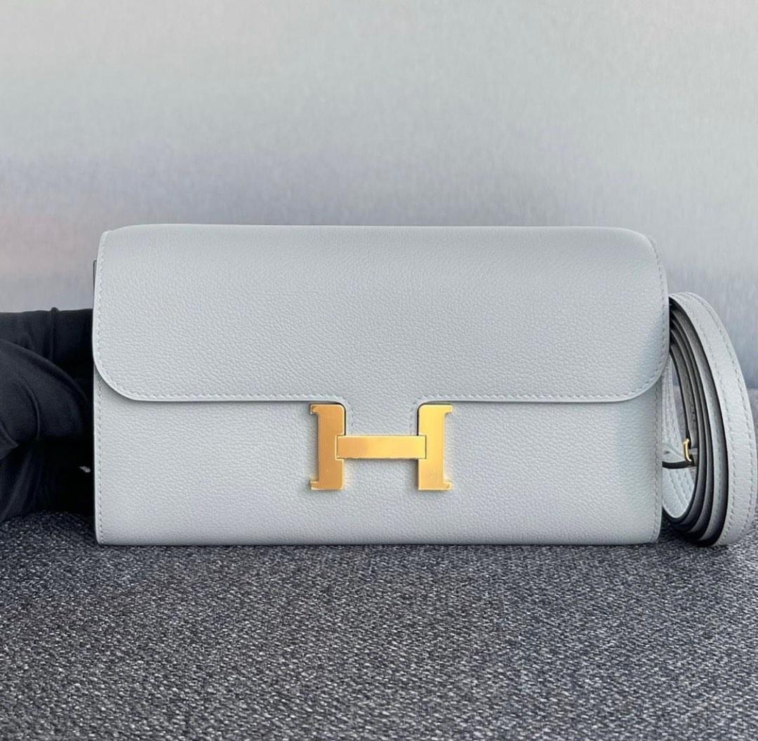 NEW Hermes Constance To Go Blue Glacier Evercolor Ghw, Luxury, Bags & Wallets on Carousell
