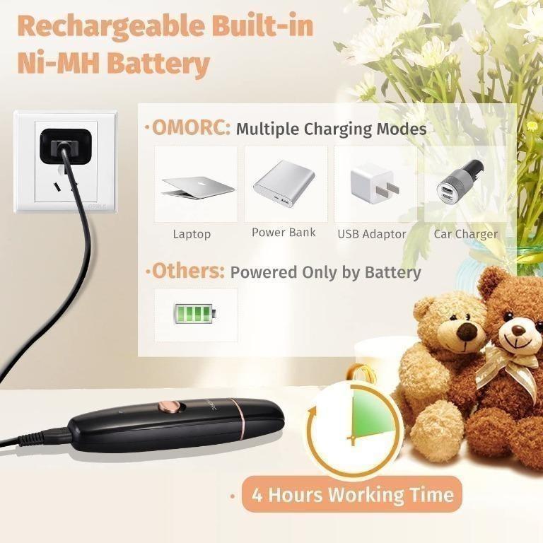 OMORC Electric Dog Nail Grinder Ultra Quiet Dog Nail File Pet Nail Grinder Trimmer with 2 Grinding Wheels for Gentle trimming smoothing Small Medium Large Dogs Cats Pets Paw 4 Ports Pet Supplies