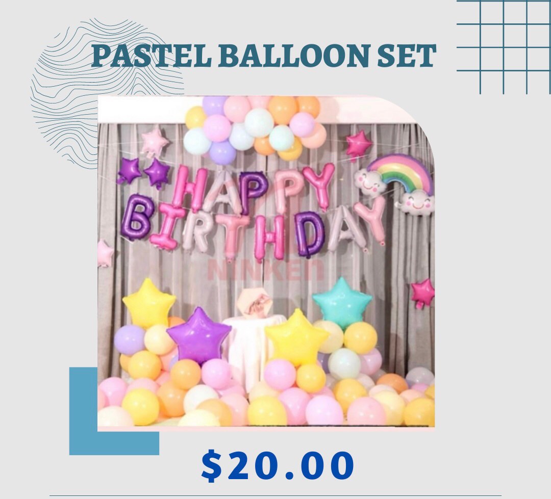 PASTEL BALLOON SET, Hobbies & Toys, Stationery & Craft, Occasions ...