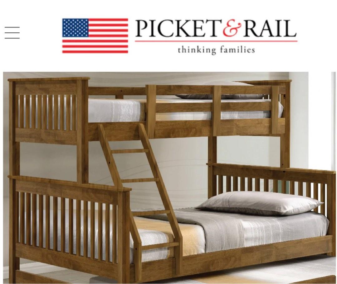 Picket and Rail Double decker bunk bed, Furniture & Home Living