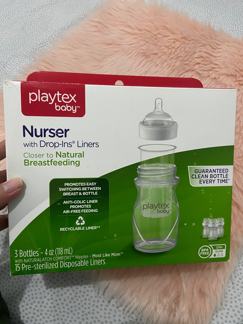 Playtex Baby Bottle (3 Bottles + 15 Pre sterilized Liners) 0 Months