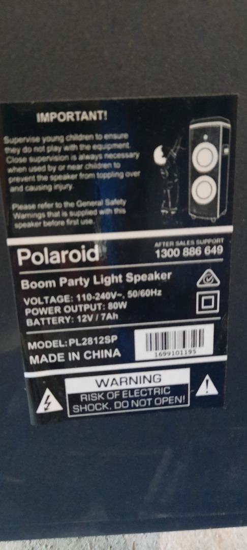 Polaroid Boom Party Light Speaker Audio Soundbars Speakers