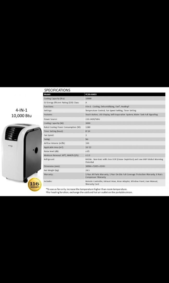 Portable Aircon (New), TV & Home Appliances, Air Conditioners & Heating