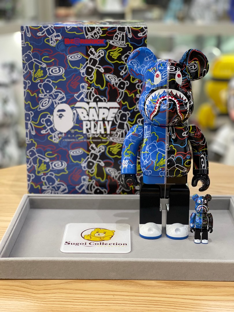 Pre Order BE RBRICK x Bape Line Camo Shark 100 400 set bearbrick