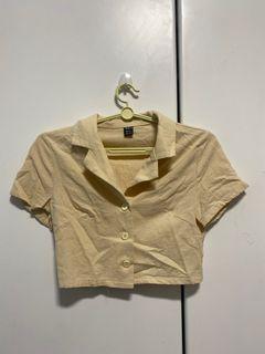SHEIN Beige Button Top