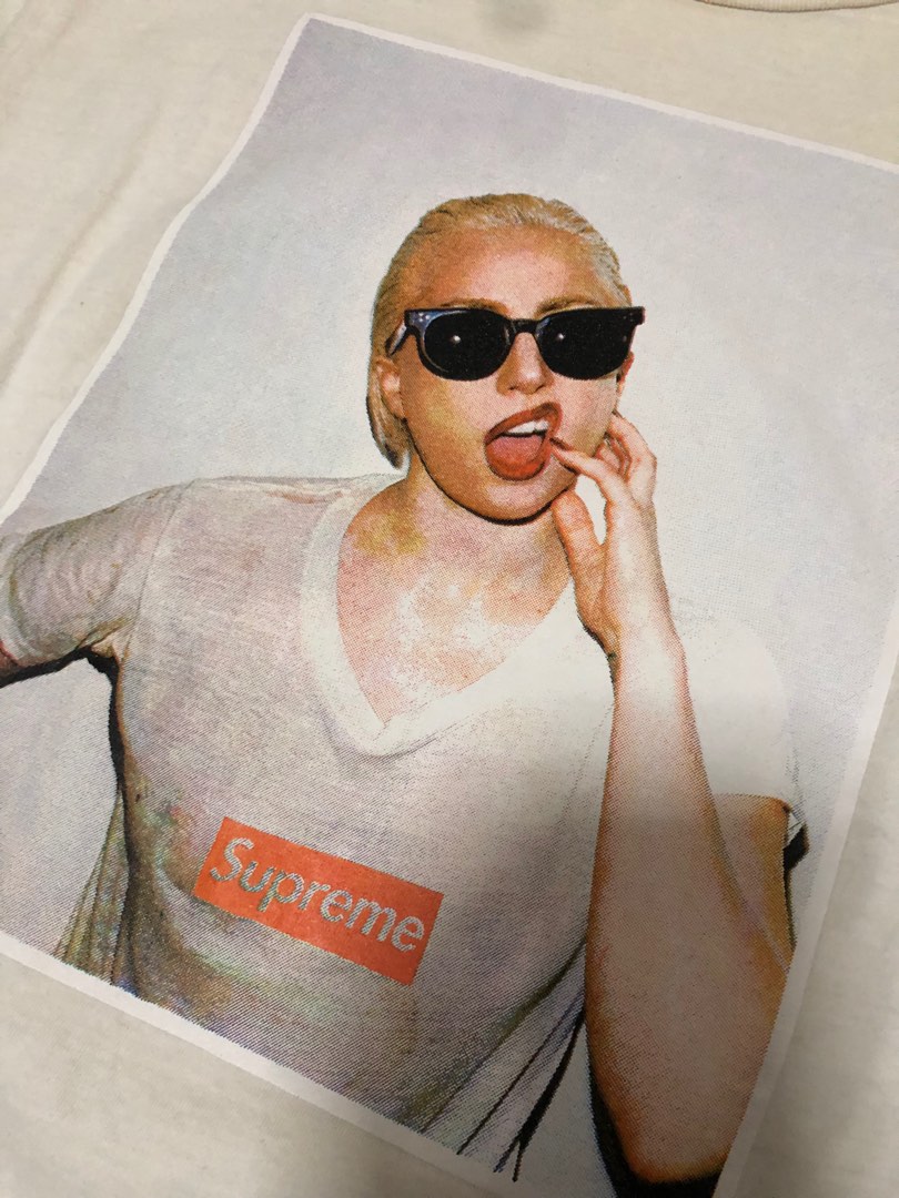 Supreme t shirt lady gaga discount