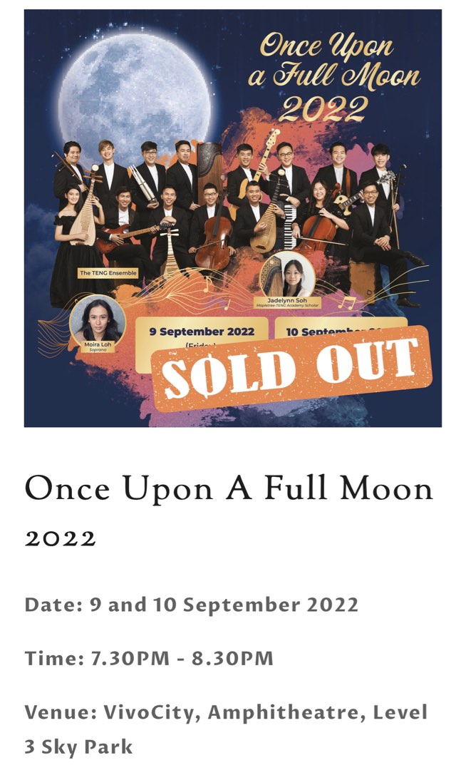 TENG Ensemble Once upon a full moon 2022, Tickets & Vouchers, Event