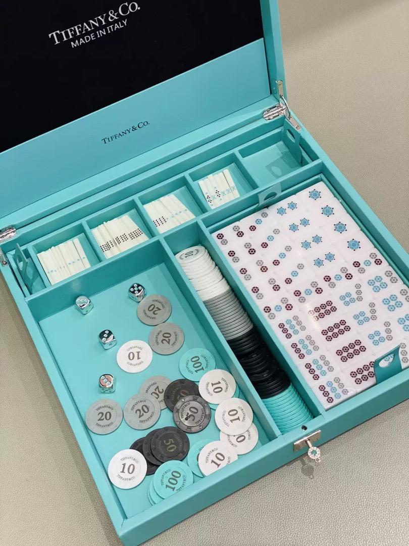 Everyday Objects mahjong set in a Tiffany Blue® leather box