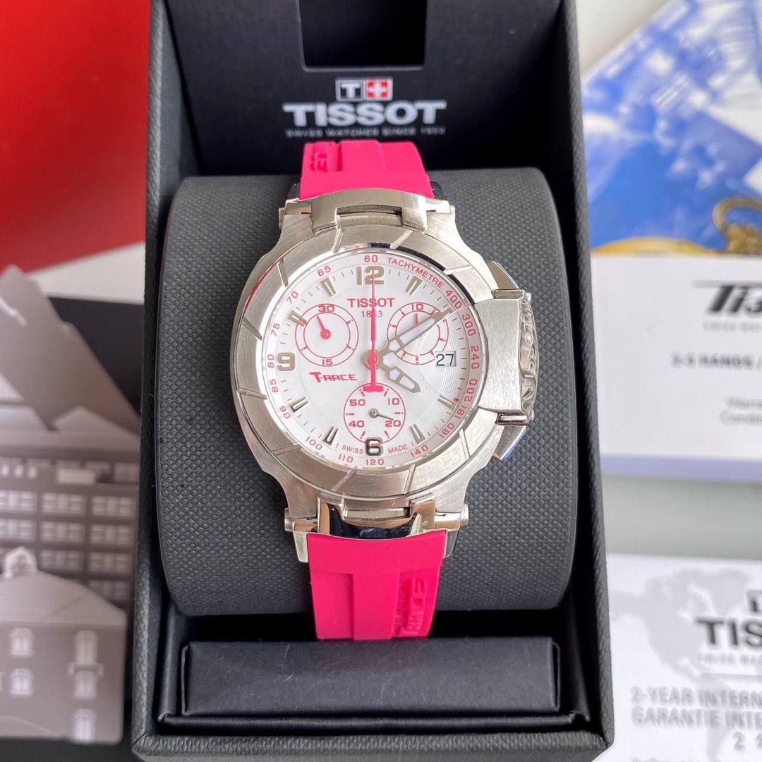 PREORDER ORIGINAL TISSOT T RACE CHRONOGRAPH WHITE DIAL PINK