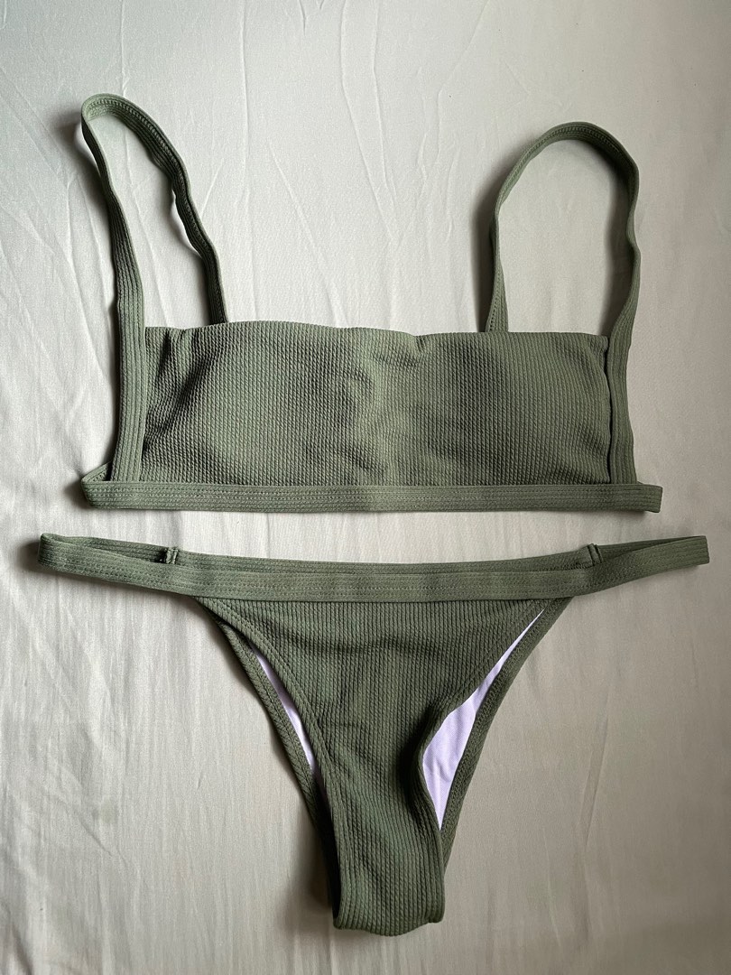 Two piece green bikini, Women's Fashion, Swimwear, Bikinis & Swimsuits
