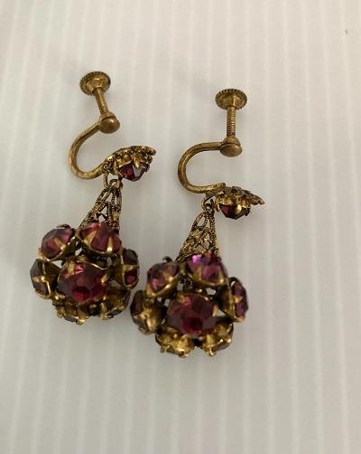 Garnet cheap earrings vintage
