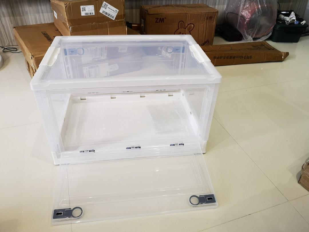 Foldering White clear large storage box/ rack/ drawer cabinet ...