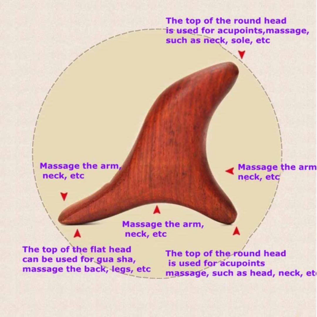 Gua Sha Massage Tool (IN-STOCK) - Wooden Triangle Trigger Point Gua Sha ...