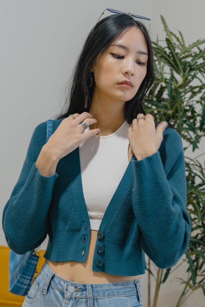 Dark turquoise cardigan discount