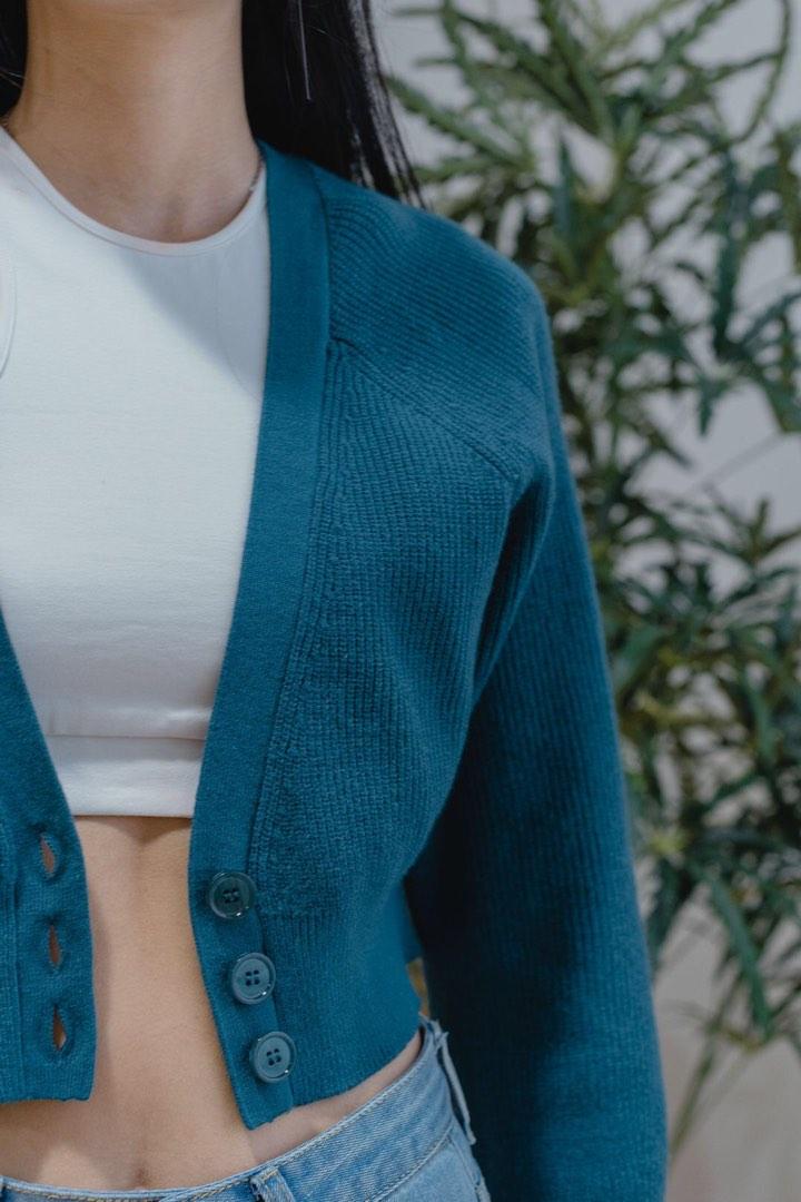 Dark outlet turquoise cardigan