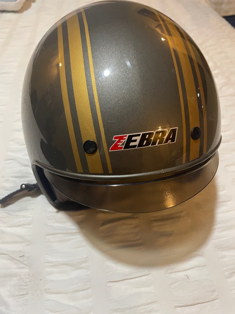 Zebra Halfface Helmet, Motorbikes, Motorbike Parts & Accessories
