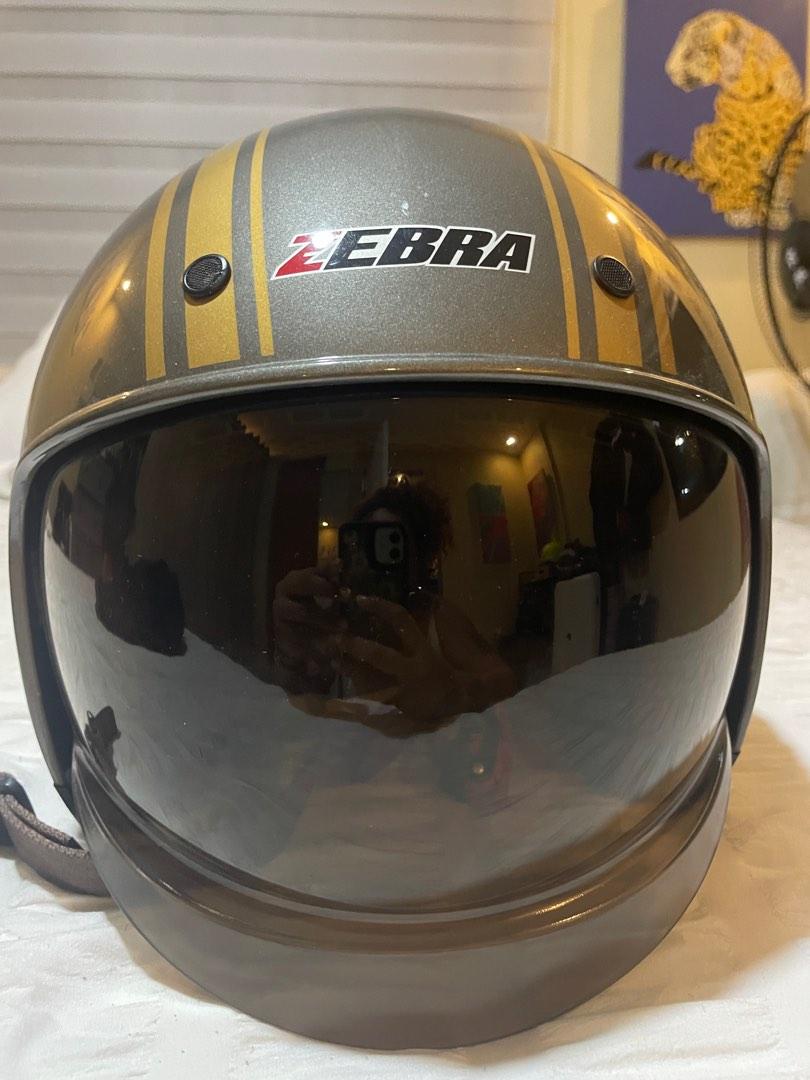 Zebra Halfface Helmet, Motorbikes, Motorbike Parts & Accessories
