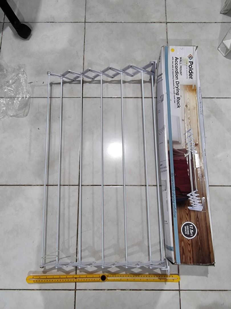 30 INCH POLDER Accordion Clothes Dryer Wall Mount Accordion Drying Rack with Mounting Bracket