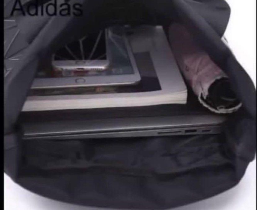 Adidas Double Hand Issey Miyake 3D Urban Mesh Roll Up Black Backpack
