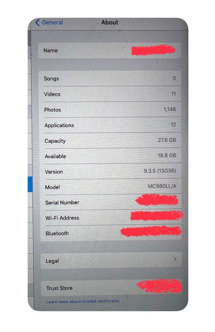 Apple iPad 2 (WiFi) 32gb - white (Category: iPad) located in Las Pinas. Submitted by wat3rm3lynn (Listing ID 1206738057, Image 3). Description: Apple iPad 2 (WiFi) 32gb Unit only (no box, no cable) Issue: Built-in speakers do not function anymore, you need to connect yo a Bluetooth speaker IOS: 9.3.5 (most updated that can be downloaded for this model) Model: iPad 2, MC980LL/A Storage Capacity: 32GB Housing Color: White Network: WiFi Cellular Net