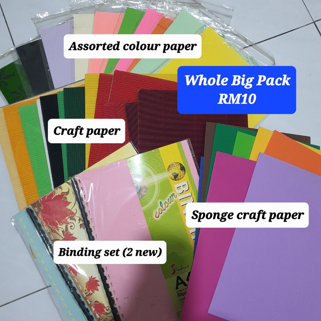 Assorted Colour Paper Craft Sponge Paper Binding Set, Hobbies & Toys