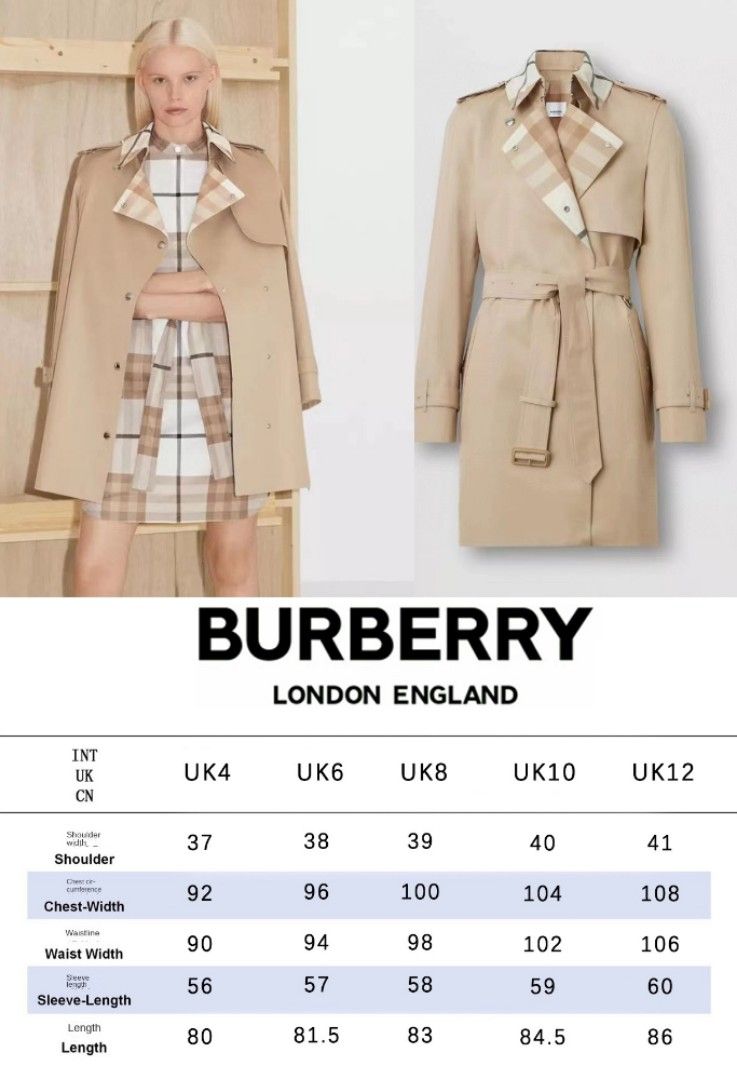 Authentic Burberry Check Panel Cotton Trench Coat, Women's Fashion, Coats, Outerwear on