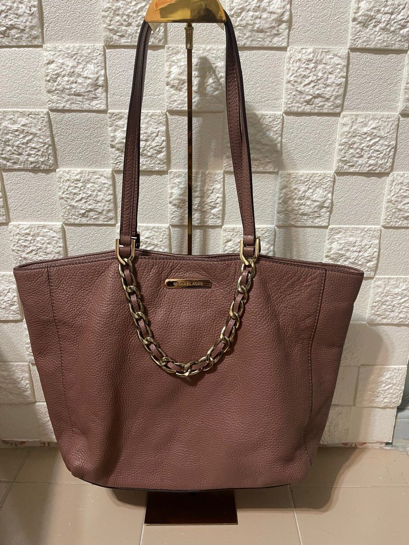 Authentic cheapest Michael Kors soft leather Tote Bag with chain