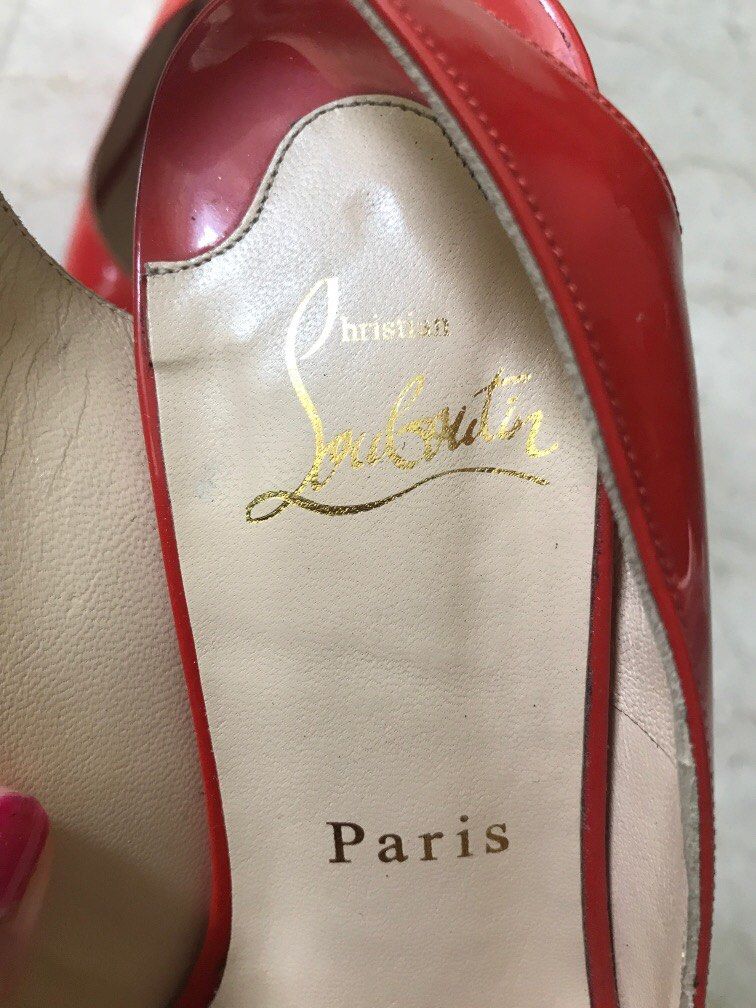 Authentic Christian Louboutin patent real leather Red shoes